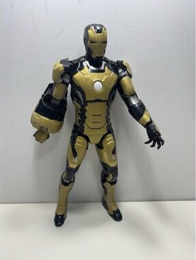 Hasbro Talking Iron Man Figure 15" Mark 42 Black & Gold Blast 2012 TESTED WORKS!